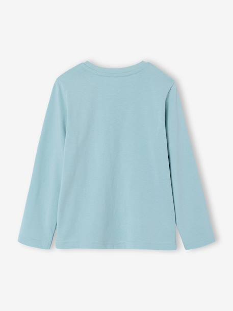 T-shirt garçon imprimé blanc chiné+bleu grisé+marine - vertbaudet enfant 