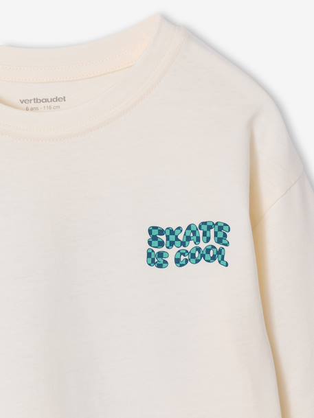 T-shirt manches longues garçon bleu ardoise+écru - vertbaudet enfant 
