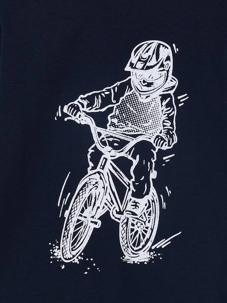 T-shirt garçon imprimé blanc chiné+bleu grisé+marine - vertbaudet enfant 