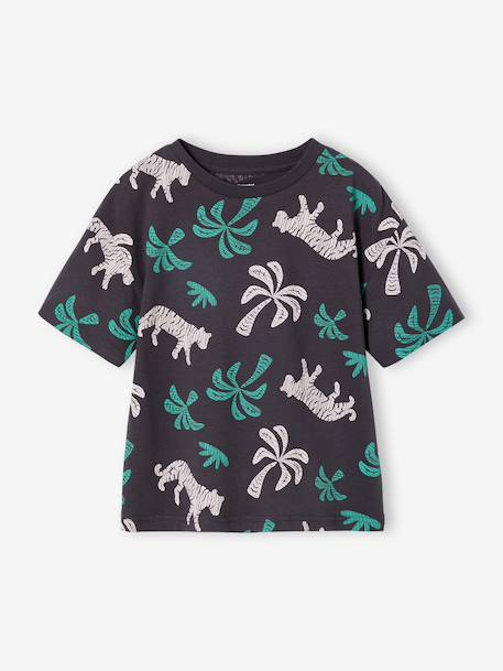 T-shirt garçon manches courtes anthracite+blanc+écru - vertbaudet enfant 