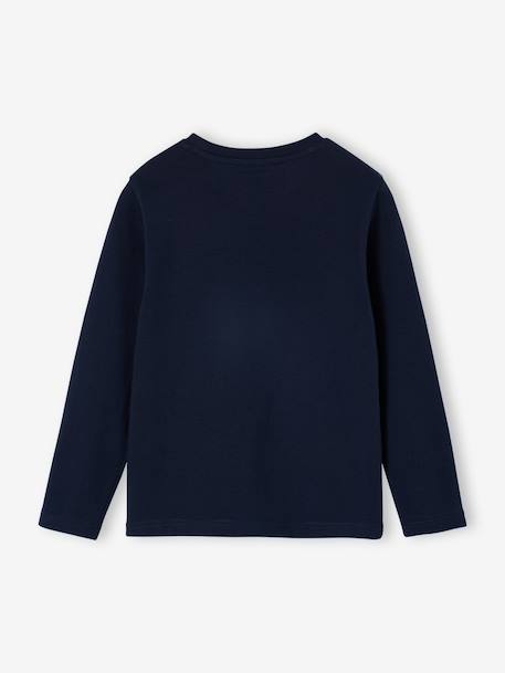 T-shirt garçon imprimé blanc chiné+bleu grisé+marine - vertbaudet enfant 