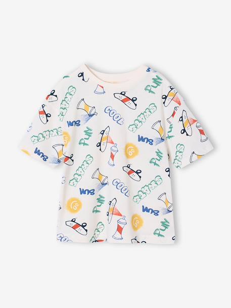 T-shirt garçon manches courtes anthracite+blanc+écru - vertbaudet enfant 