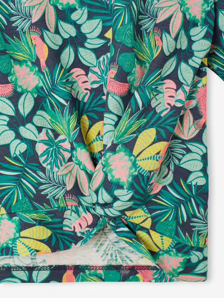 T-shirt manches courtes tropical à nœud marine+rose pâle - vertbaudet enfant 