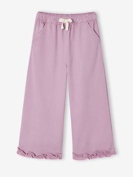 Pantacourt large fille lyocell kaki+lilas - vertbaudet enfant 