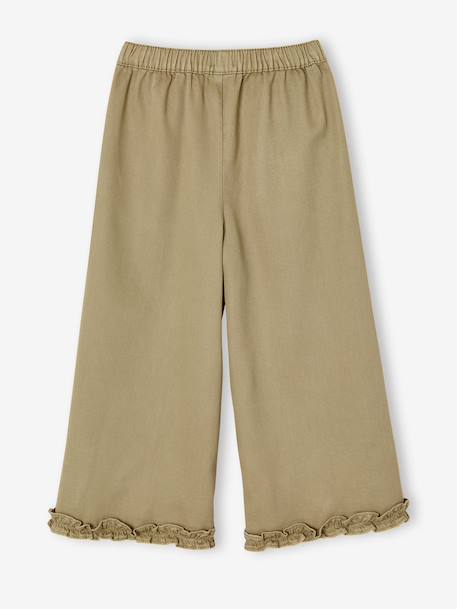 Pantacourt large fille lyocell kaki+lilas - vertbaudet enfant 