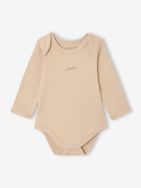Set van 7 body's met lange mouwen veel wit - vertbaudet enfant 