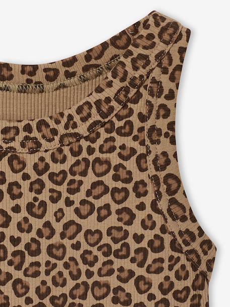 Débardeur fille en côtes beige+écru+rayé bleu+vert sauge - vertbaudet enfant 