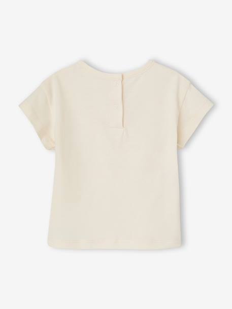 T-shirt bébé fille détails en crochet écru+rose pâle - vertbaudet enfant 