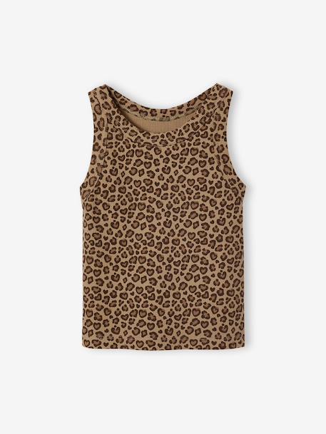 Débardeur fille en côtes beige+écru+rayé bleu+vert sauge - vertbaudet enfant 