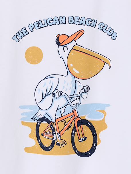 T-shirt garçon manches courtes animaux blanc+écru+vert sapin - vertbaudet enfant 