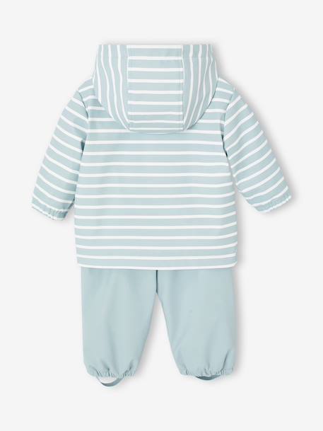 Regenjas en broek babyset voor jongens grijsblauw - vertbaudet enfant 