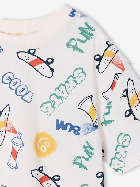 T-shirt garçon manches courtes anthracite+blanc+écru - vertbaudet enfant 