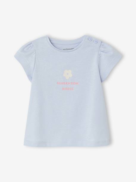 Lot 2 T-shirt bébé fille fantaisie bleu clair+rose - vertbaudet enfant 