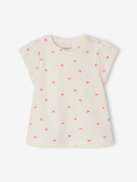 Lot 2 T-shirt bébé fille fantaisie bleu clair+rose - vertbaudet enfant 