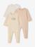 Lot 3 pyjamas bébé en coton bio beige+écru+vert sauge - vertbaudet enfant 
