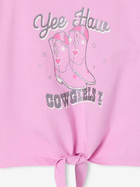 T-shirt fille à nouette mauve - vertbaudet enfant 