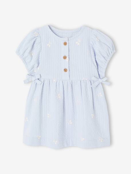 Robe bébé fille détails brodés bleu clair - vertbaudet enfant 