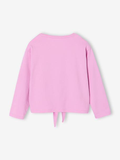 T-shirt voor meisjes met knoopdetail zachtpaars - vertbaudet enfant 