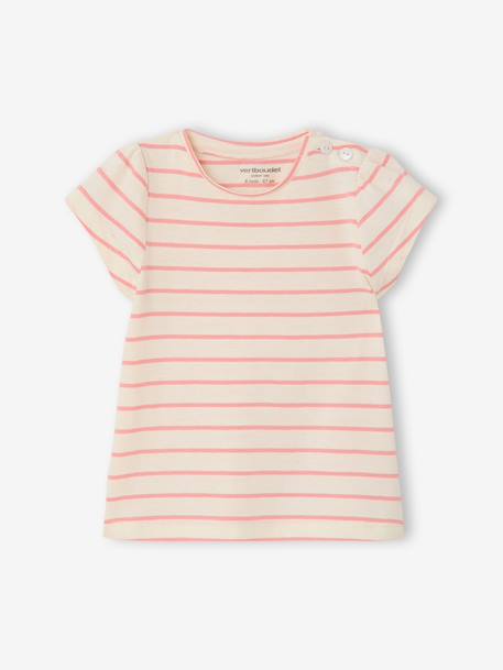 Lot 2 T-shirt bébé fille fantaisie bleu clair+rose - vertbaudet enfant 