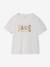 Tee-shirt fille imprimé manches courtes écru+rose+vert sauge - vertbaudet enfant 