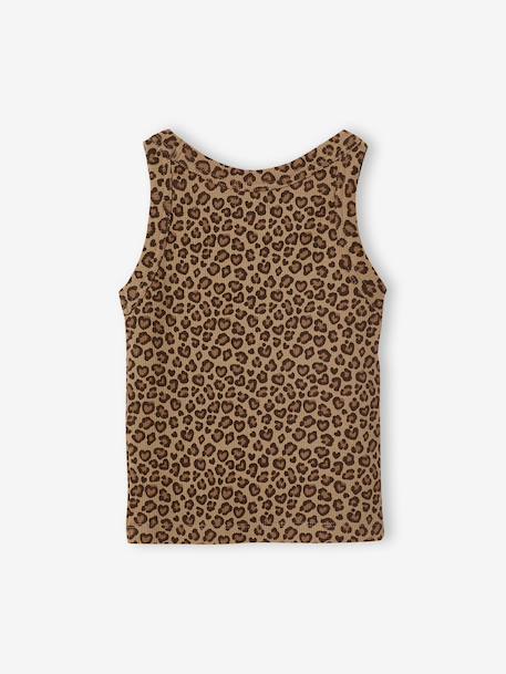 Débardeur fille en côtes beige+écru+rayé bleu+vert sauge - vertbaudet enfant 