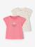Lot 2 T-shirt bébé fille fantaisie bleu clair+rose - vertbaudet enfant 