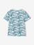 T-shirt garçon imprimé blanc chiné+bleu jean+lichen+menthe - vertbaudet enfant 