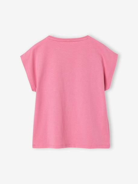 T-shirt met korte mouwen antraciet+ecru+rozen - vertbaudet enfant 