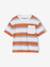 Gestreept t-shirt voor jongens oranje, bedrukt - vertbaudet enfant 