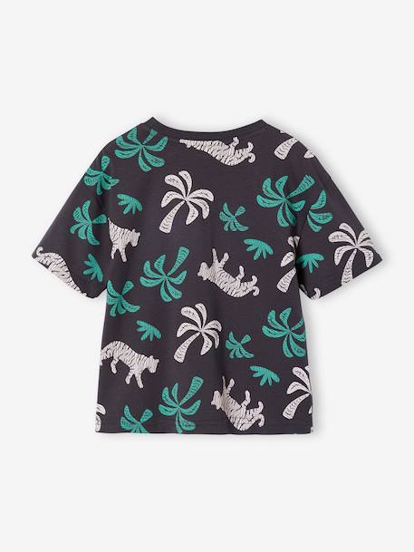 T-shirt garçon manches courtes anthracite+blanc+écru - vertbaudet enfant 