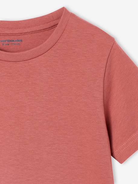 Set van 3 T-shirt met korte mouwen karamel+marineblauw+pecannoot+saliegroen - vertbaudet enfant 