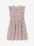 Robe fille en seersucker manches volantées blanc imprimé+vert sauge - vertbaudet enfant 