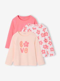 -Set van 3 BASICS meisjesshirts met lange mouwen