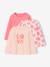 Set van 3 BASICS meisjesshirts met lange mouwen antraciet+ecru+grijsblauw+indigoblauw+rozen+zachtpaars - vertbaudet enfant 