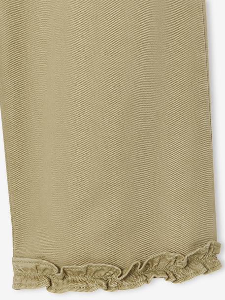 Pantacourt large fille lyocell kaki+lilas - vertbaudet enfant 