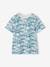 T-shirt garçon imprimé blanc chiné+bleu jean+lichen+menthe - vertbaudet enfant 