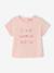 T-shirt voor babymeisjes met gehaakte details ecru+lichtroze - vertbaudet enfant 