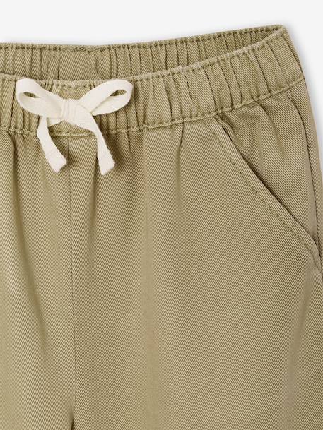 Pantacourt large fille lyocell kaki+lilas - vertbaudet enfant 