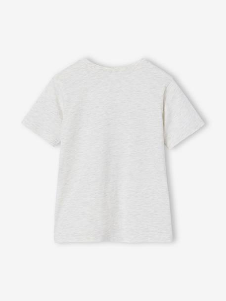 T-shirt garçon imprimé blanc chiné+bleu moyen+menthe+ocre+olive+terracotta+vert d'eau - vertbaudet enfant 