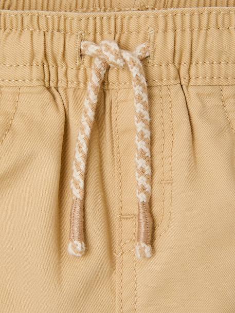 Gekeperde short met elastische tailleband babyjongen cappuccino+terracotta - vertbaudet enfant 