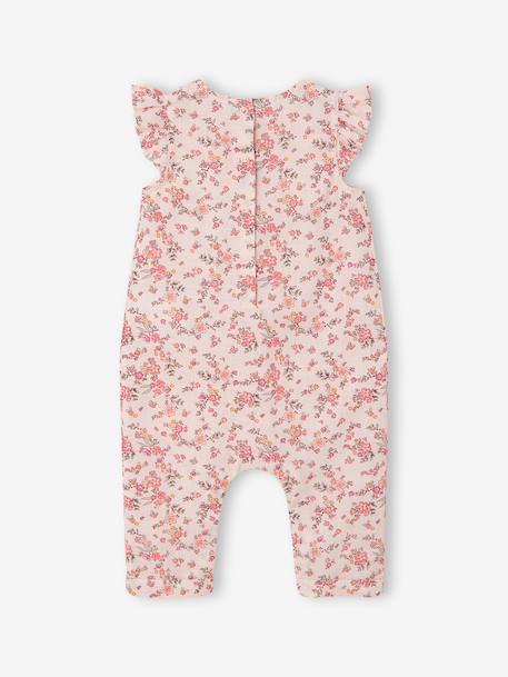 Ensemble bébé fille combinaison + bandeau imprimés rose pâle+rose poudré+vert céladon imprimé - vertbaudet enfant 