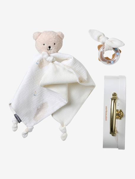 Gepersonaliseerde knuffels en rammelaar met koffer NUAGE wit - vertbaudet enfant 