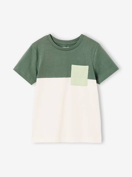 T-shirt garçon coloblock manches courtes ardoise+menthe+orange+vert anglais - vertbaudet enfant 