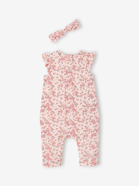 Bébé-Ensemble bébé fille combinaison + bandeau imprimés 