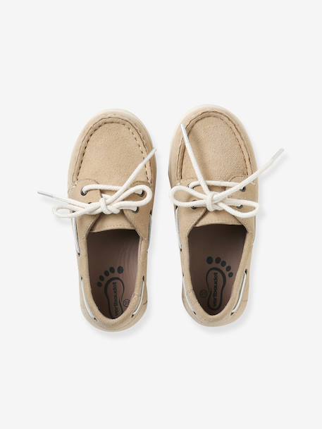 Chaussures bateau enfant garçon cuir beige - vertbaudet enfant 