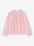 Blouse voor meisjes met gesmokte mouwen ivoor+lichtroze+saliegroen+vanille - vertbaudet enfant 