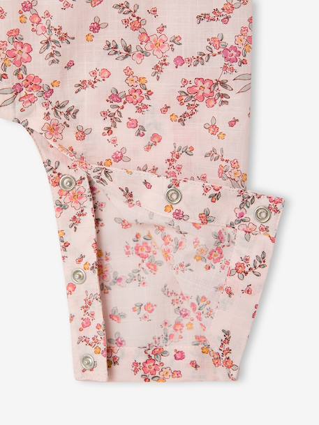 Bedrukt setje pakje + hoofdband baby meisje lichtroze+roze (poederkleur)+zeegroen met print - vertbaudet enfant 