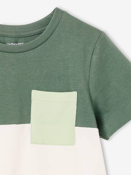 T-shirt garçon coloblock manches courtes ardoise+menthe+orange+vert anglais - vertbaudet enfant 