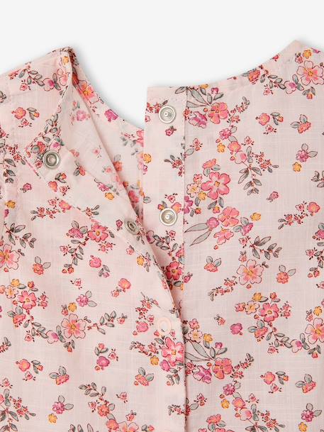 Bedrukt setje pakje + hoofdband baby meisje lichtroze+roze (poederkleur)+zeegroen met print - vertbaudet enfant 