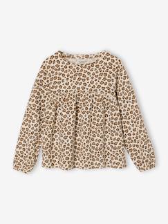 -T-shirt blouse fille imprimé manches longues 